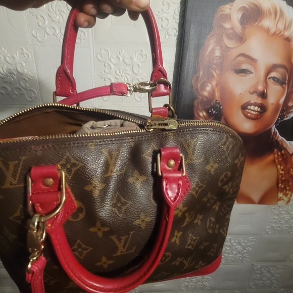 Louis Vuitton Monogram Alma PM Pink Magenta 2 way Bag Authentic Vintage Custom - Picture 11 of 14